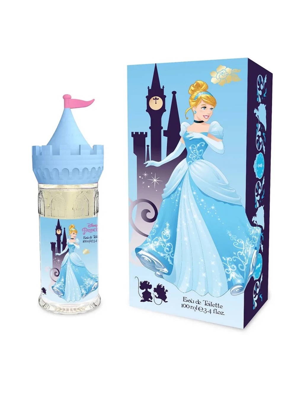 Disney Cinderella Eau de Toilette - Light Blue and Pink Castle Bottle